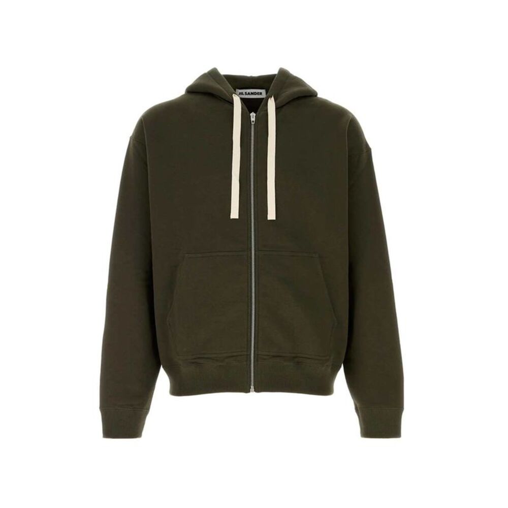Jil Sander Men Olive Green Cotton Sweatshirt